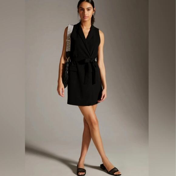 New Anthropologie Black Sleeveless Fashion Mini Dress - Women's Medium - Picture 1 of 5
